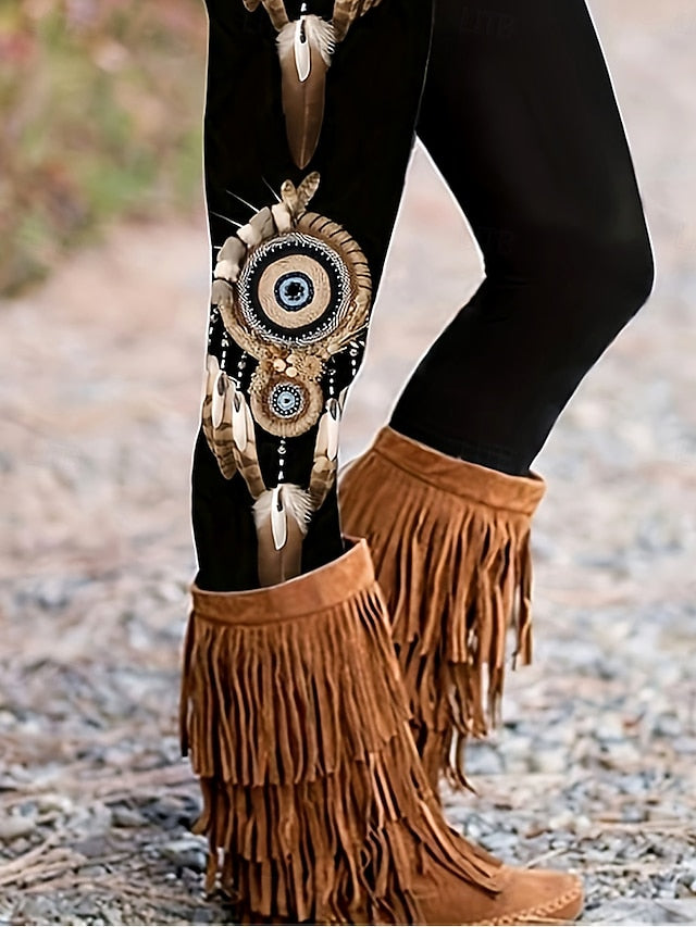 Women's Viking Boho Leggings Vacation Vintage Fashion Full