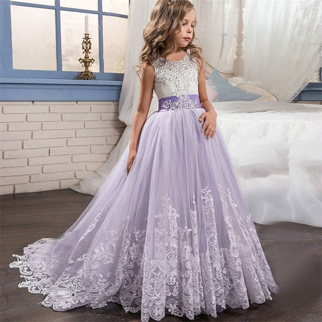 Flower Girls' Girl Dress Wedding Kids Sleeveless