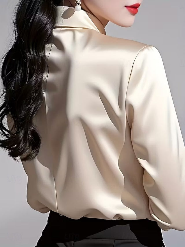 Women's Shirt Blouse Ruched Plain Stylish Basic Classic