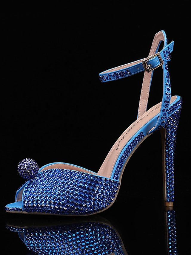 Sandals Embellished with Stiletto Women's Heel Rhinestone