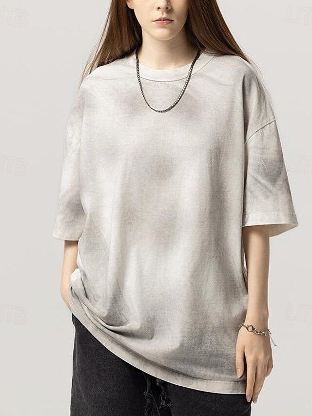 Women's Tee 100% Cotton Vintage Washed Tops Vintage Washed