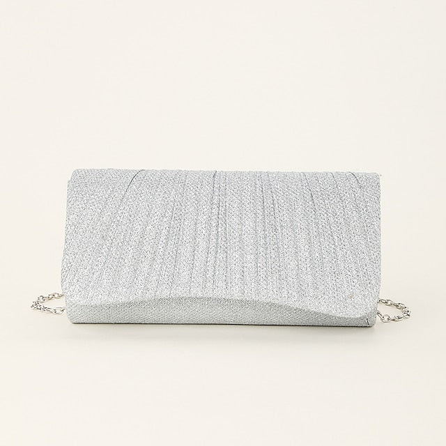 Silver Clutch Evening Purse Elegant Glitter – Women's