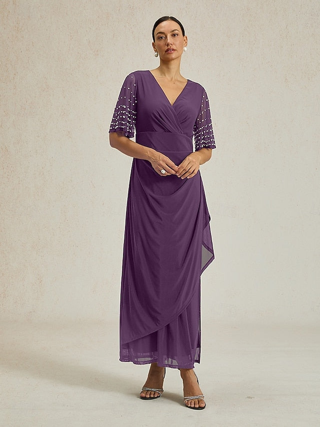 Women's Maxi Dress Sheath Dress Elegant Solid Color Short