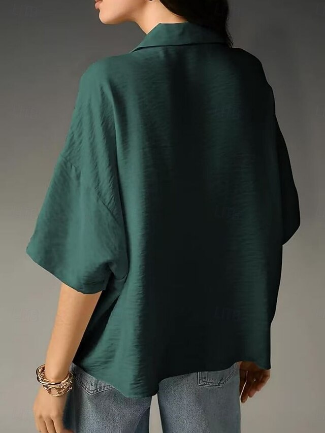Women's Shirt Blouse Plain Stylish Classic Modern Short