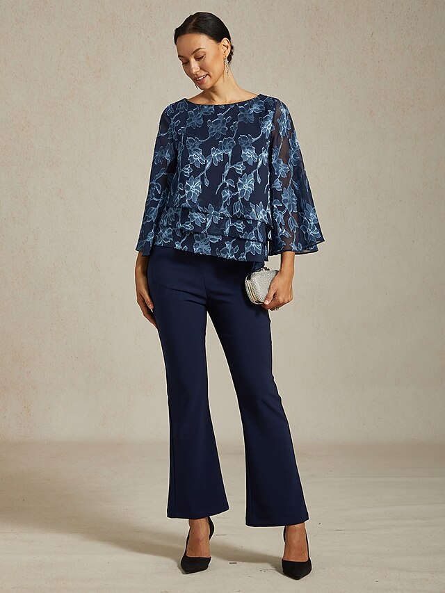 Women's Blouse Chiffon Tops Lace Floral Elegant Stylish