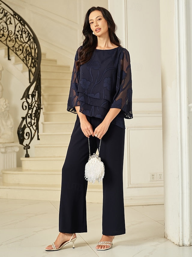 Women's Sheer Blouse Chiffon Tops Lace Asymmetric Hem