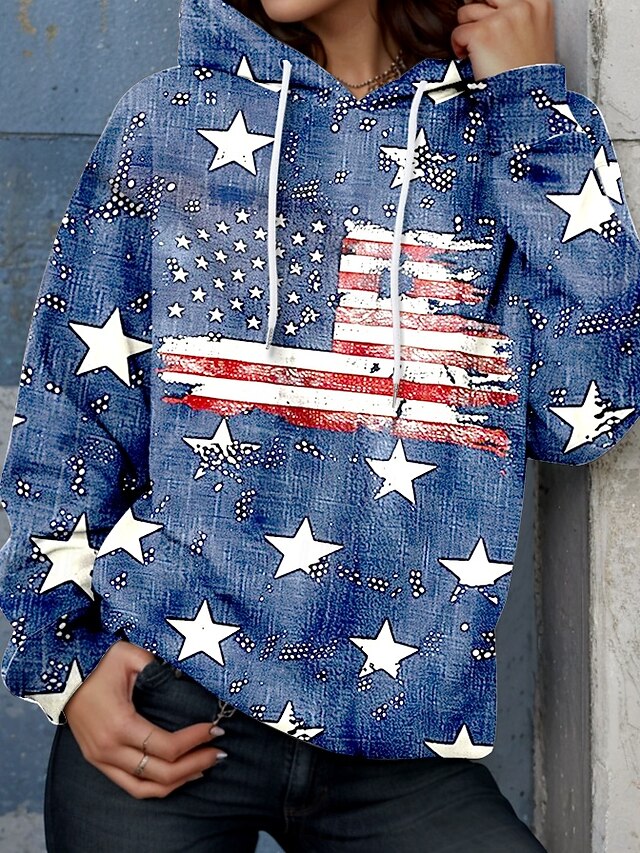 Independence Day Patriotic Shirt Women's Hoodie Pullover
