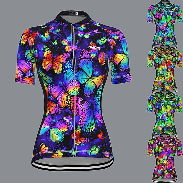 Women's Cycling Jersey Butterfly Short Sleeve Bike Jersey