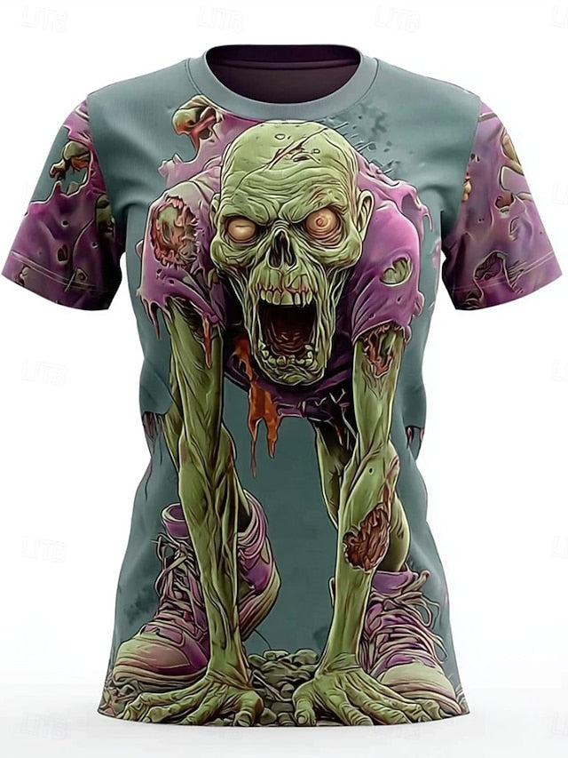 Women's T Shirt Skulls Graphic Vintage Stylish Casual Short