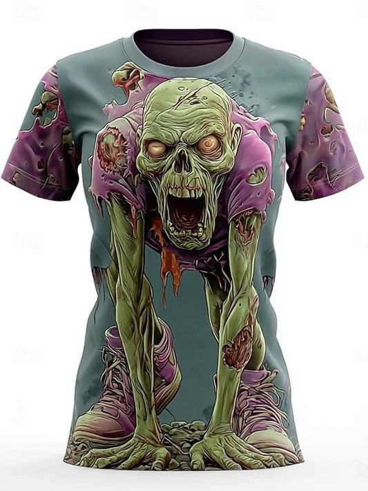 Women's T Shirt Skulls Graphic Vintage Stylish Casual Short