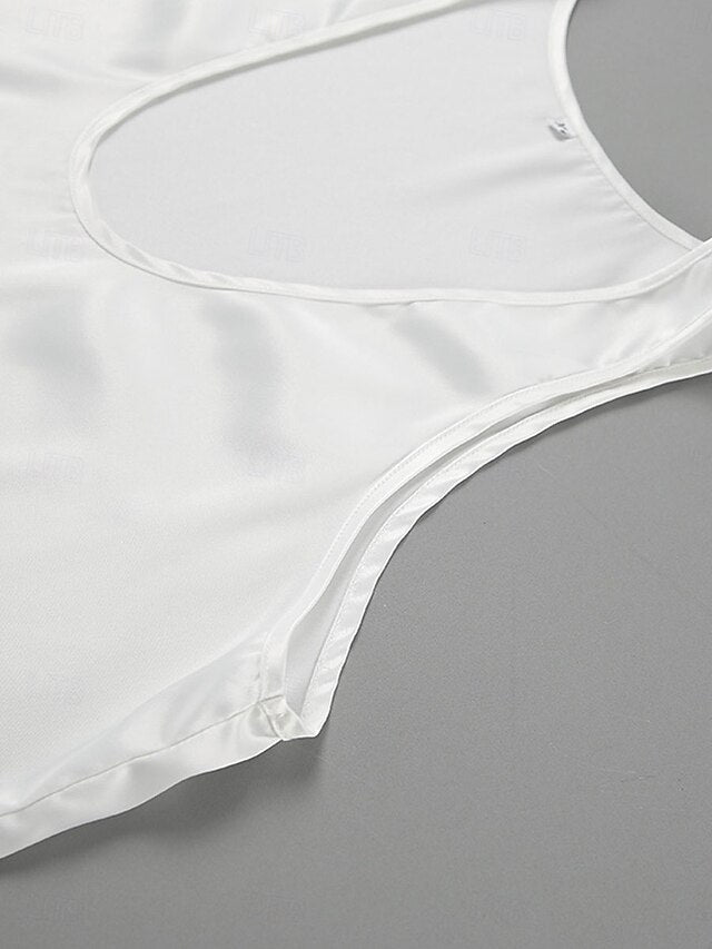 Women's Shirt Elegant Dressy Satin Top Solid Color Stylish