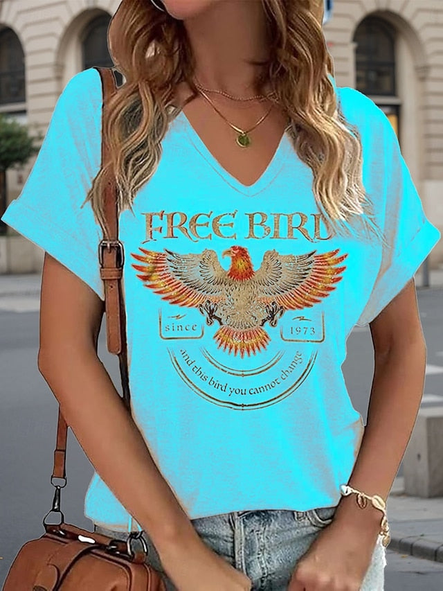 Music Festival Women's T Shirt Print Graphic Animal Letter