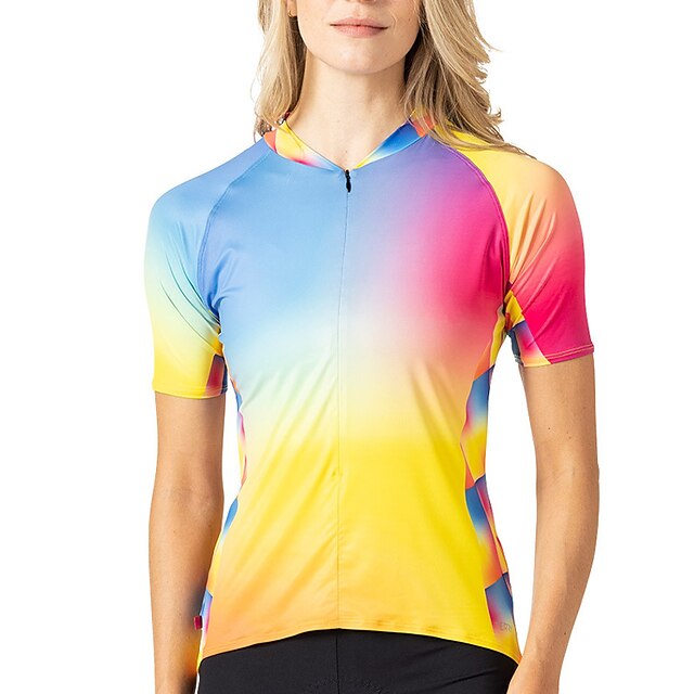 Women's Cycling Jersey Graphic Color Block Gradient Short