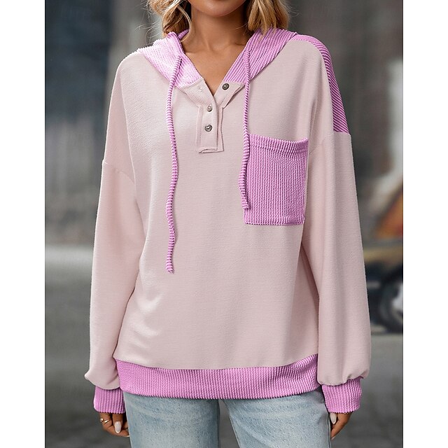 Women's Pullover Sweatshirt Casual Hoodies Drawstring with