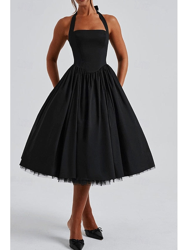 Women's Midi Dress White Dress Graduation Dress Fashion