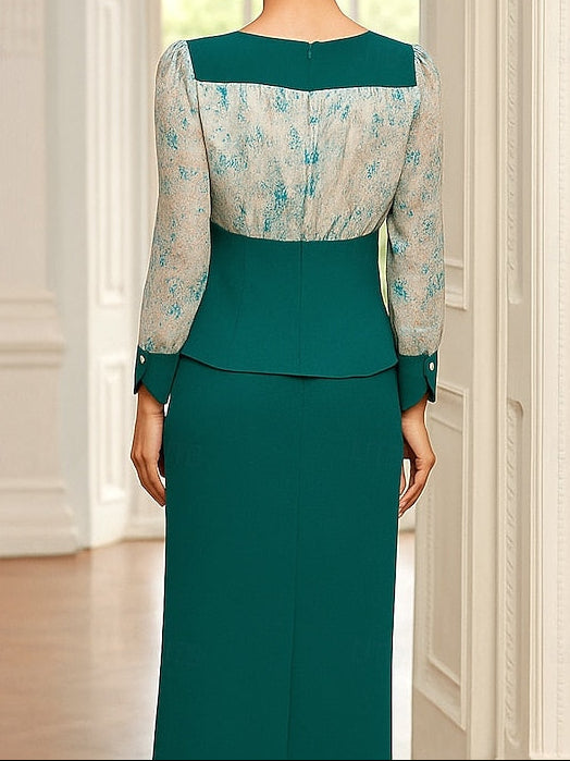 Bride Formal Piece Dress Mother of Elegant Two Sets the