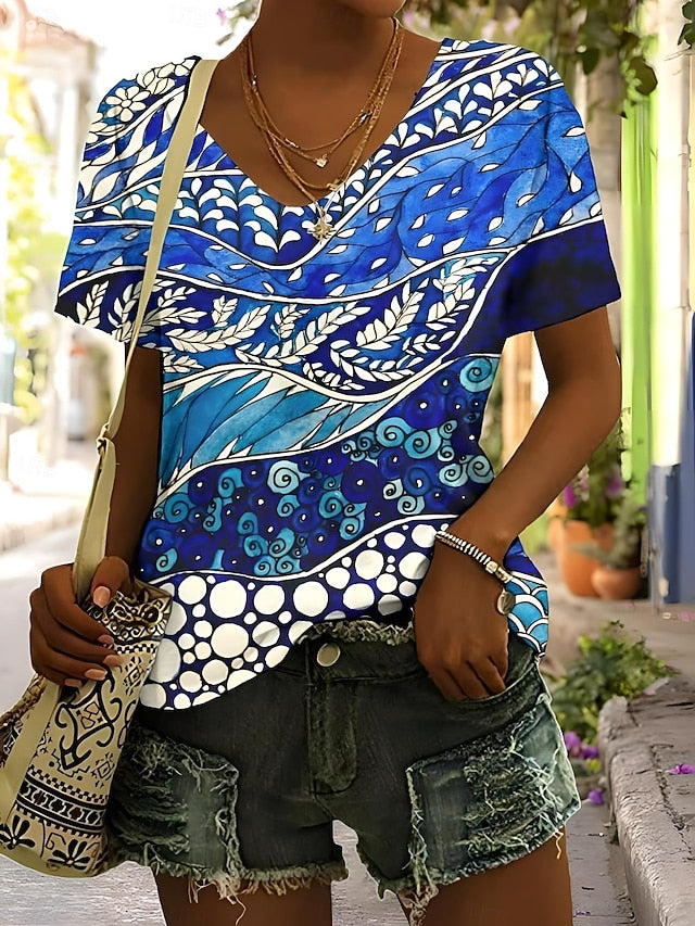 Women's T Shirt Print Floral Graphic Plants Vintage