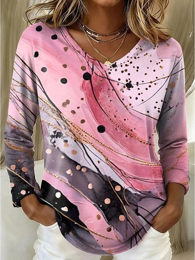 Women's T Shirt Print Graphic Abstract Vintage Fashion