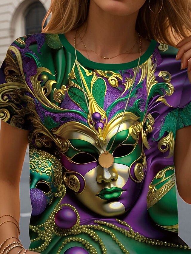 Carnival Women's T Shirt Print Graphic Casual Short Sleeve