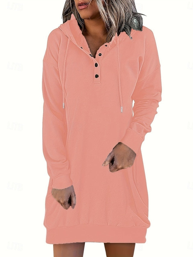 Women's Hoodie Dress Mini Dress Shift Dress Casual Daily