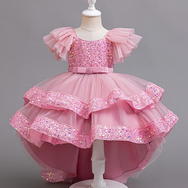 Wedding Kids Special Party Sequin Girls' Sleeveless Dress