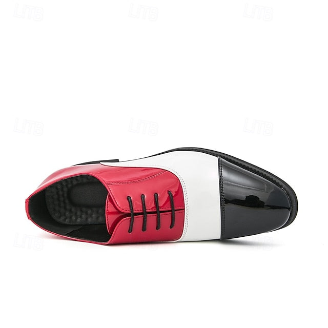 Red White Oxford Men's and Patent Shoes Leather –