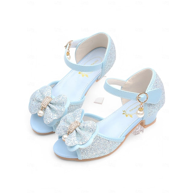 Glitter with Pearl Sandals Purple Bow Girls' Accent