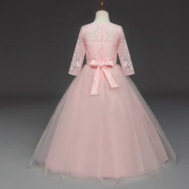 Girl 3-13 Lace Flower Prom Years Princess Dress Kids