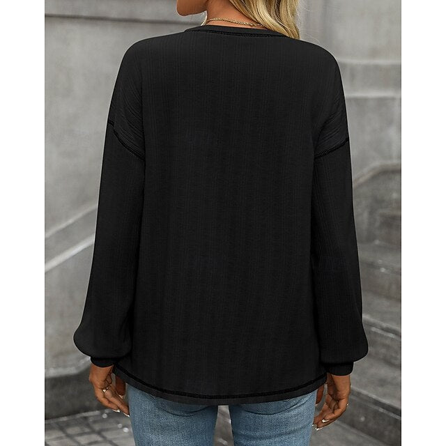 Women's Pullover Sweatshirt Casual Tops with Pockets Long