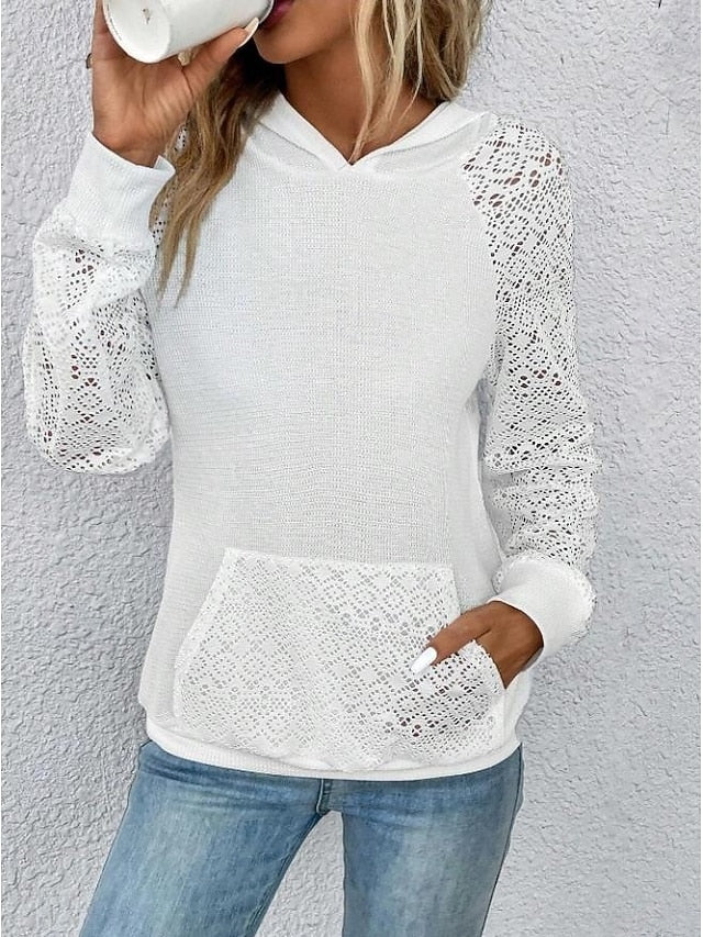 Women's Pullover Casual Plain Dailywear Sports Hooded