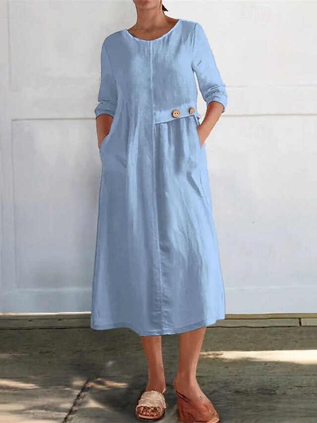 Women's Long Dress Maxi Dress Casual Dress Cotton Linen