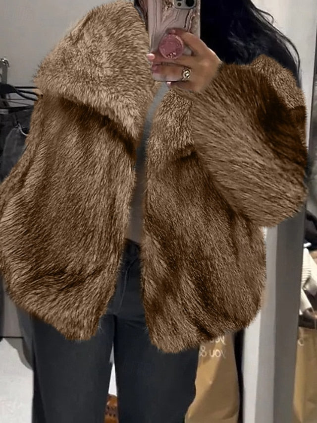 Furs Fur Leathers Comfortable Faux Coat Women's Warm