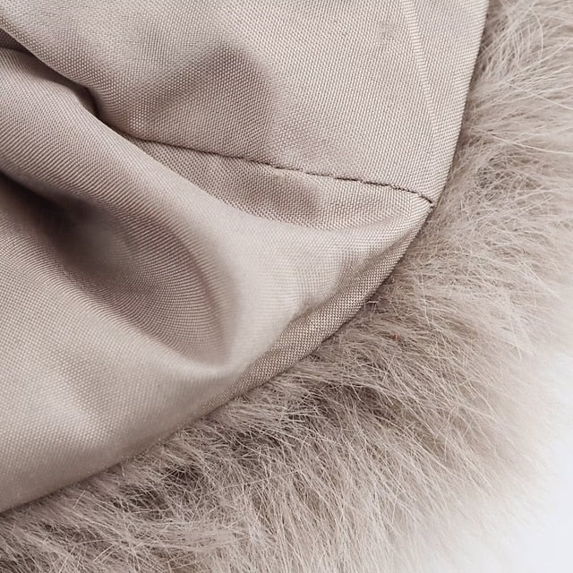 Buttons Fur Pocket Faux Women's Coat Comfortable Warm