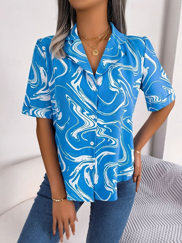 Women's Shirt Casual Shirt Beach Shirt Print Abstract