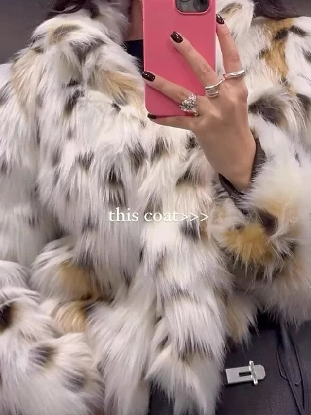 Leathers Fur Coat Warm Furs Comfortable Women's Faux