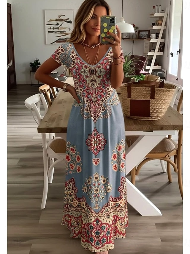 Women's Midi Dress Sundress A Line Dress Vacation Casual