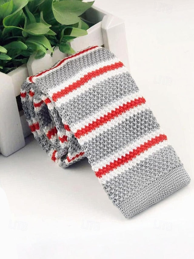 Neck Tie Stylish Woven Stripe - Christmas Men's Knit