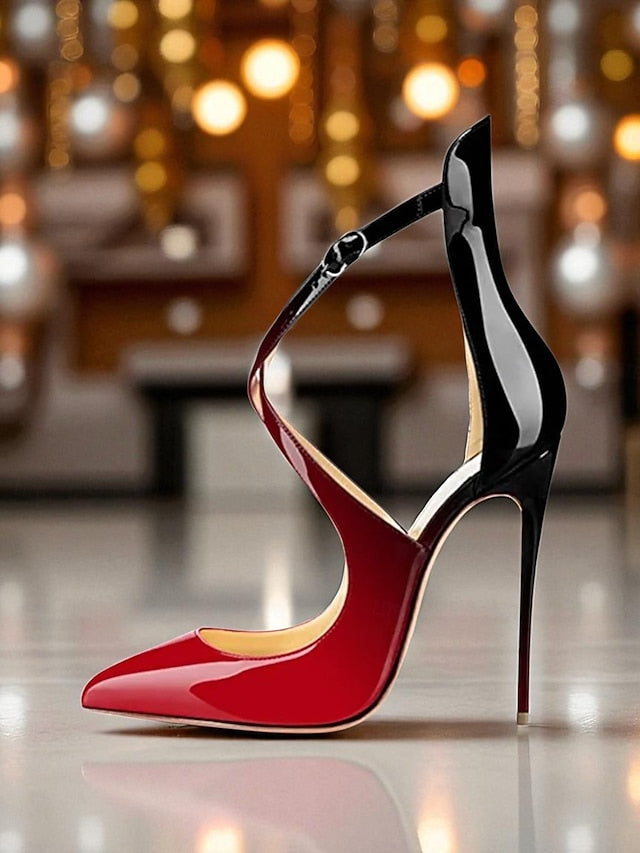 Strappy Patent Purple Stiletto Leather - Women's Heels