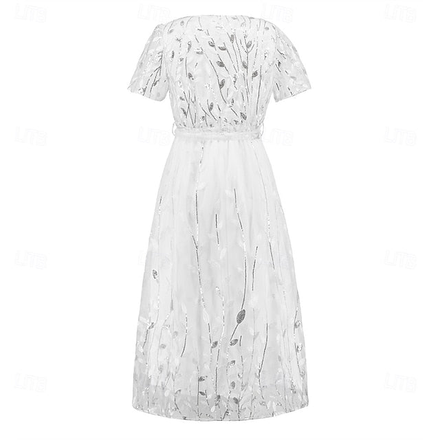 of Mother Sequin Neck the Bride A-Line V Dress Elegant