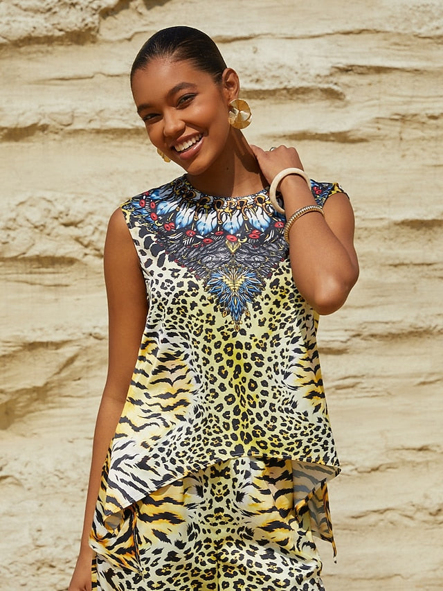 Lady Lionheart Silky Satin Sleeveless Top