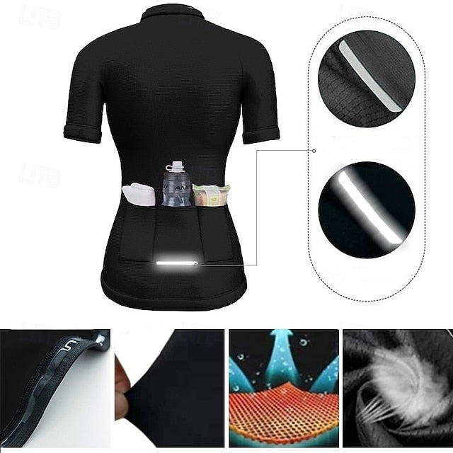 Women's Cycling Jersey Graphic Color Block Lines / Waves