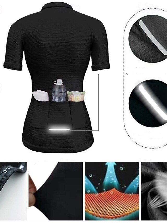 Women's Cycling Jersey Solid Color Graphic Short Sleeve