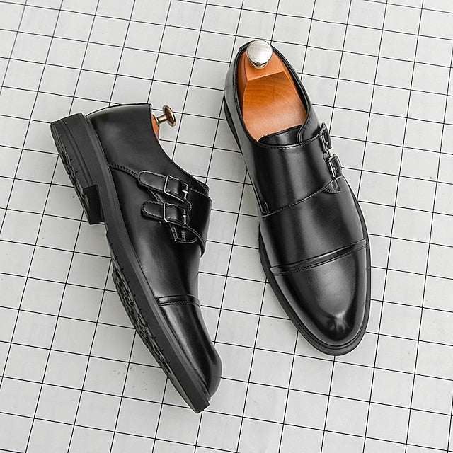 Shoes Leather Brown Monk Strap – Men's Double Faux