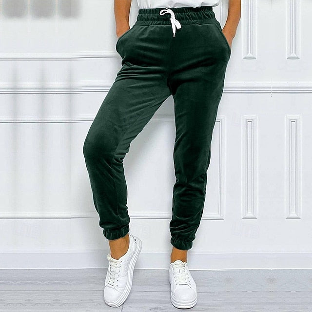 Women's Corduroy Pants Slacks Straight Streetwear Casual