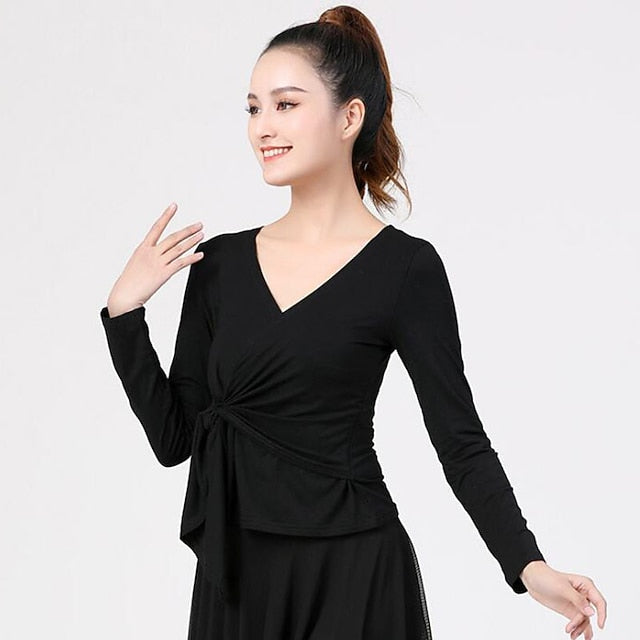 Ballroom Dance Activewear Top Cinch Cord Solid Women's