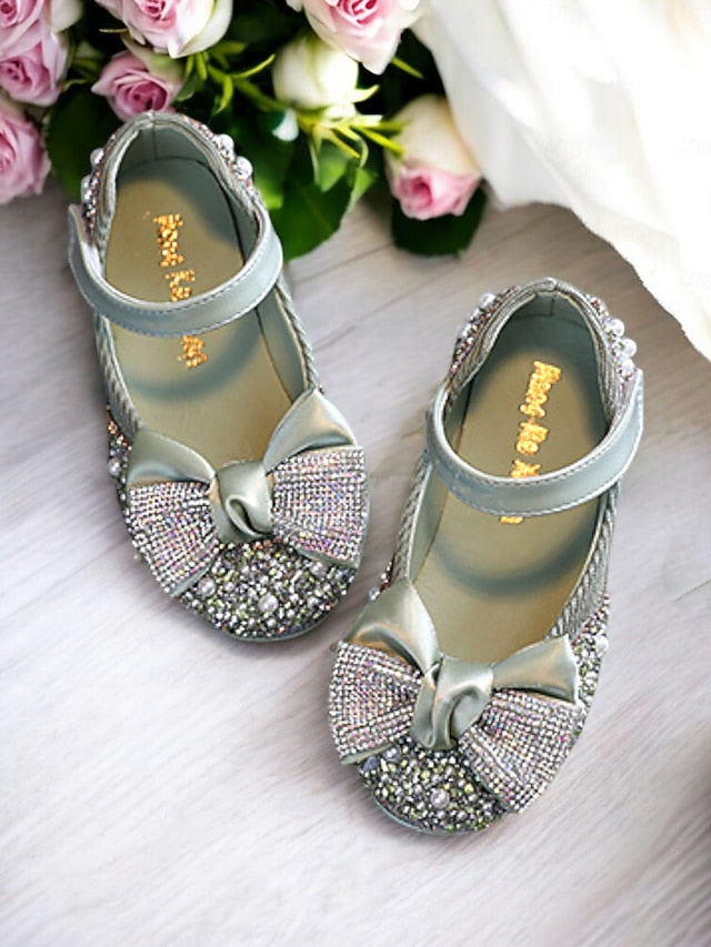 – Sparkly Rhinestone Mary Girls' Shoes Glitter Jane Bow