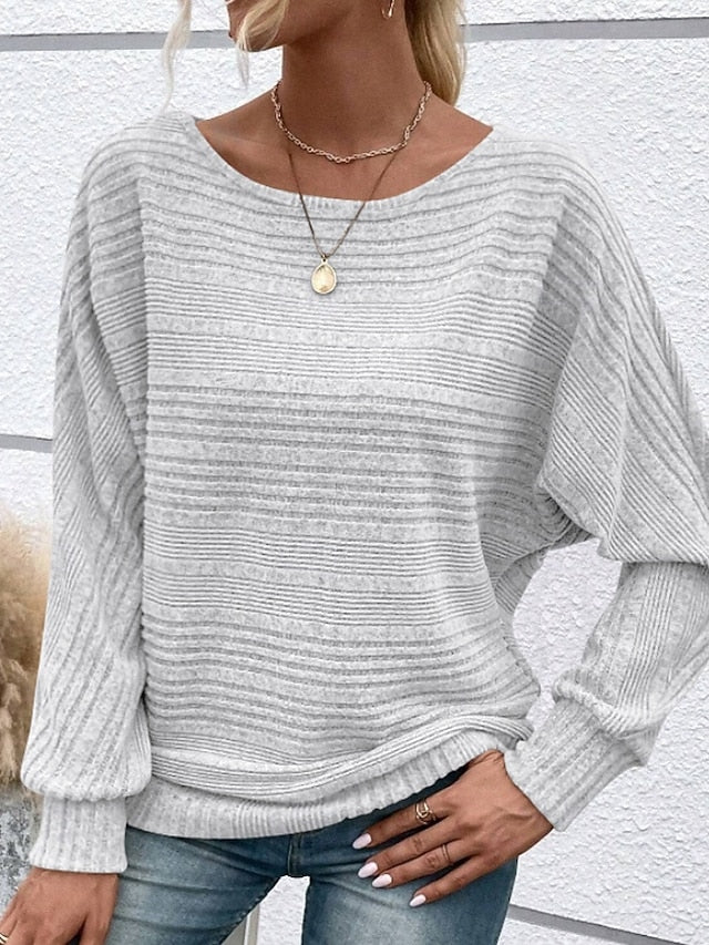 Women's Texture Blouse Blouse Plain Modern Casual Long