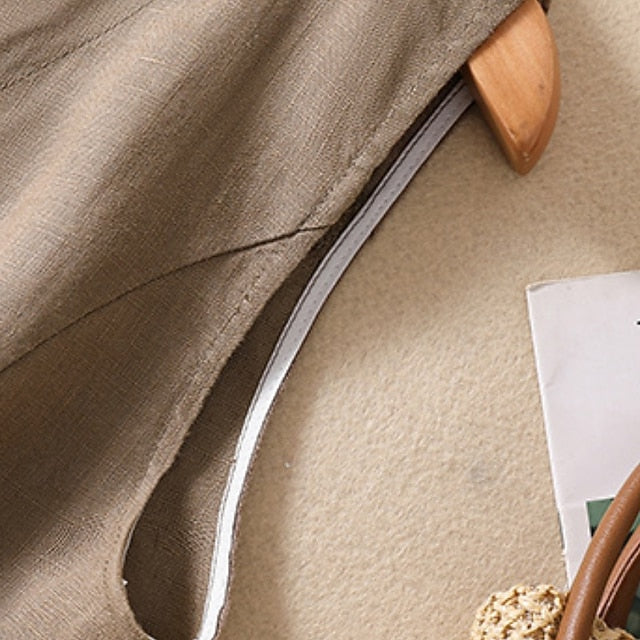 Women's Faux Cotton Linen Plain Modern Casual Sleeveless V