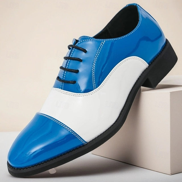 Shoes Polished and with Men's Oxford Blue White
