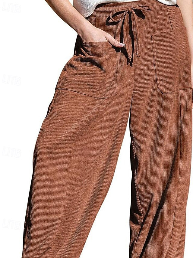 Women's Culottes Wide Leg Chinos Pants Trousers Harem Pants